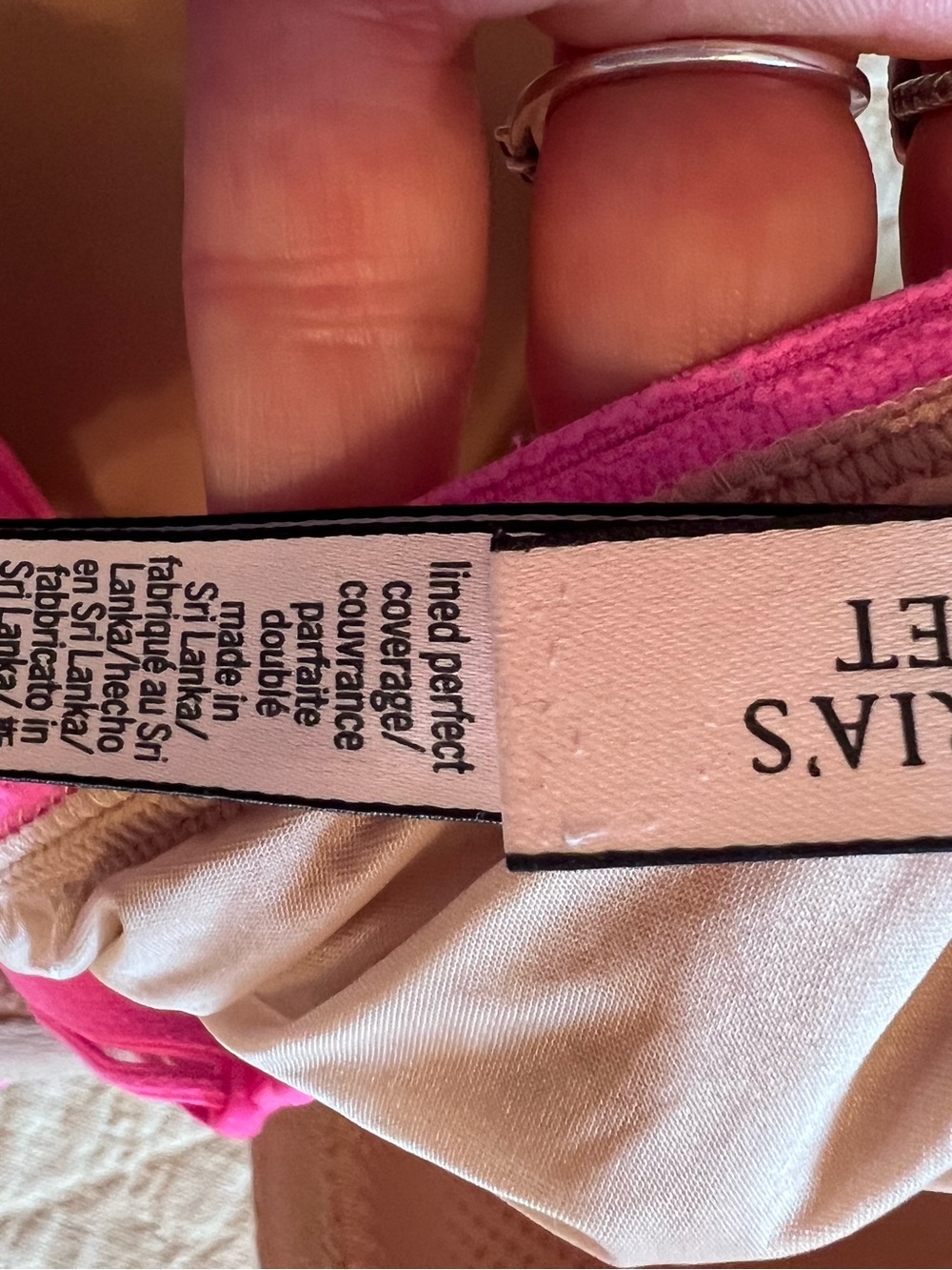 Victoria's Secret Light Pink Bra with Bright Pink Straps - Picture 3 of 4